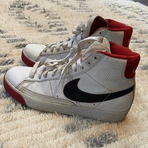 Nike High Tops Red White Black